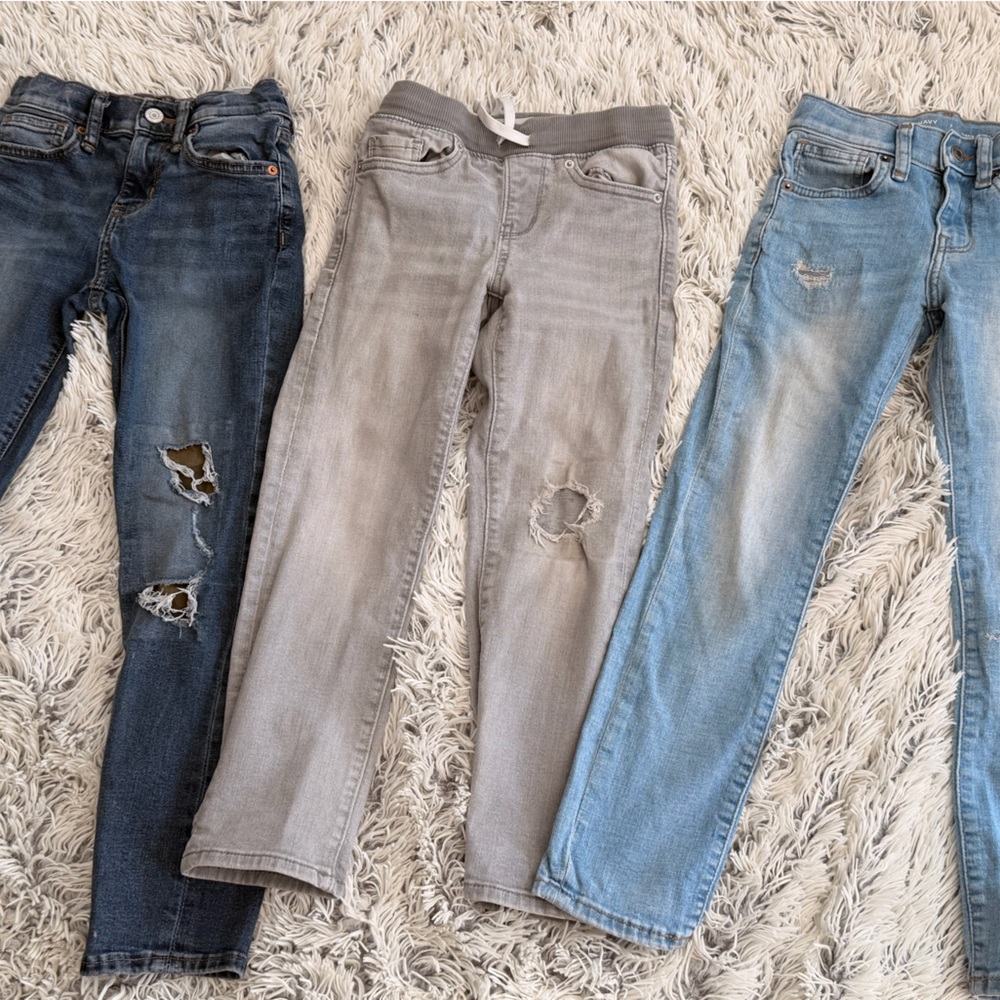 3 for 1 special! Old Navy Kids Distressed Jeans - Dark Blue, Gray, Light Blue